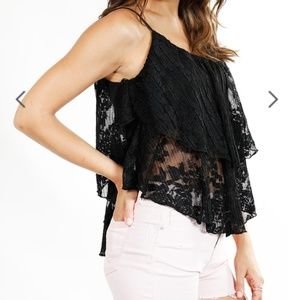 Papaya Strap Flutter Top